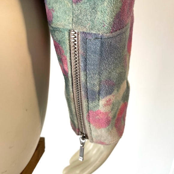 Augustina’s Leather Women’s Floral Multicolor Fully Lined Zip Jacket Sz. 8 - Picture 10 of 11